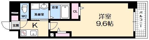 7TH FLAG 己斐本町(1K/5階)の間取り写真