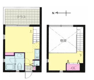 LIGHT SQUARE(1K/1階)の間取り写真