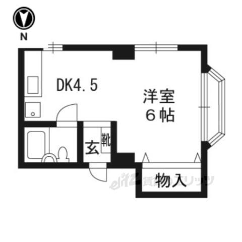 グランディール朱雀(1DK/5階)の間取り写真