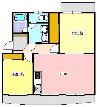 紺屋マンション92(2LDK/3階)の間取り写真