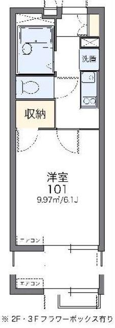 レオパレスブルーシャイン(1K/2階)の間取り写真