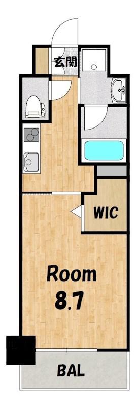 OKD RESIDENCE 鷹飼町南(1K/9階)の間取り写真