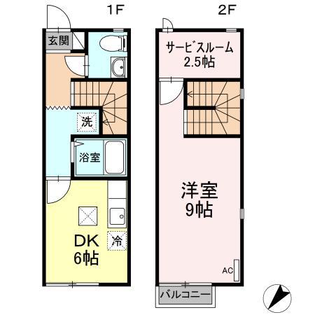 アークITO(1DK/1階)の間取り写真