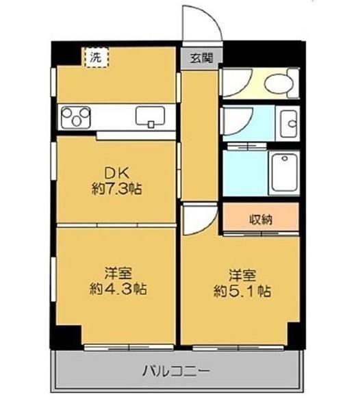 コンフォート目白台(2DK/4階)の間取り写真