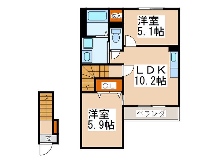 エバーラストエデン(2LDK/2階)の間取り写真