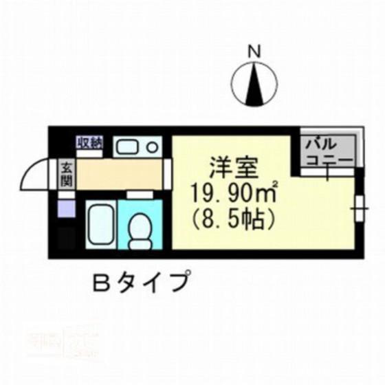 アルファ清心町II(1K/7階)の間取り写真