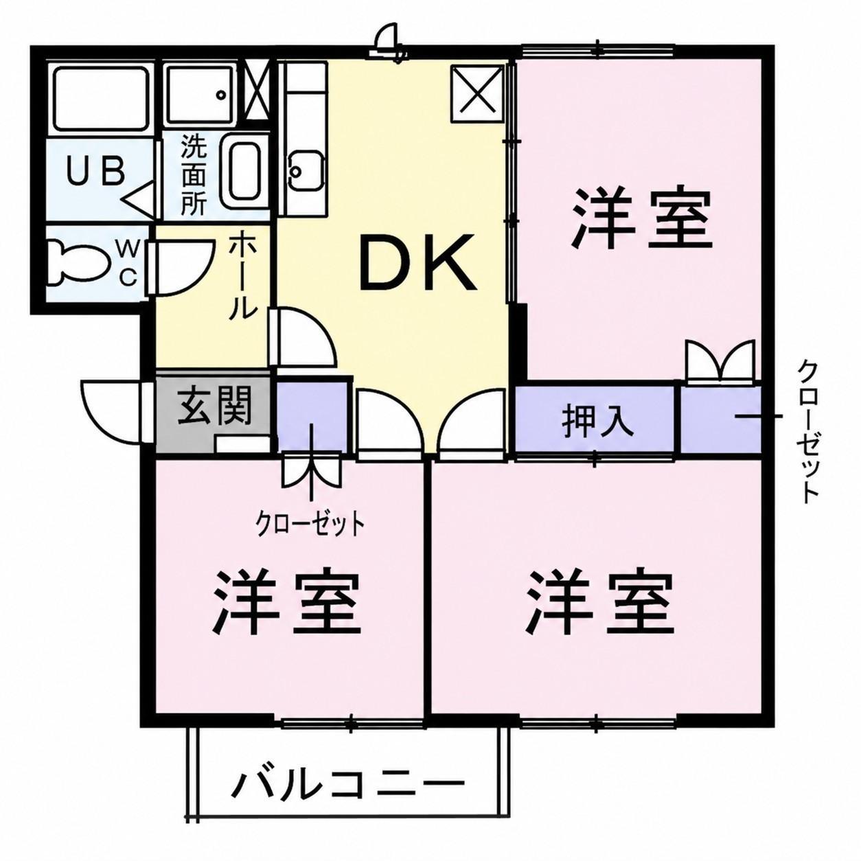 アビタシオン・プランセス(3DK/1階)の間取り写真