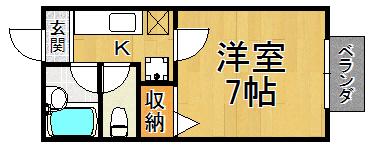 サマックスボヌ-ル(1K/1階)の間取り写真