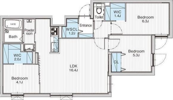 JANUS RESIDENCES南平岸ステージ(3LDK/1階)の間取り写真