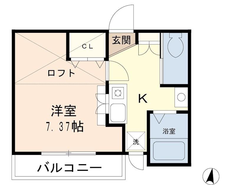 シャレー大和田二番館(1K/1階)の間取り写真