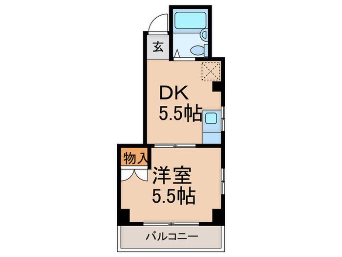 ノーブル星野(1DK/3階)の間取り写真