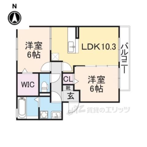 グランドゥール(2LDK/3階)の間取り写真