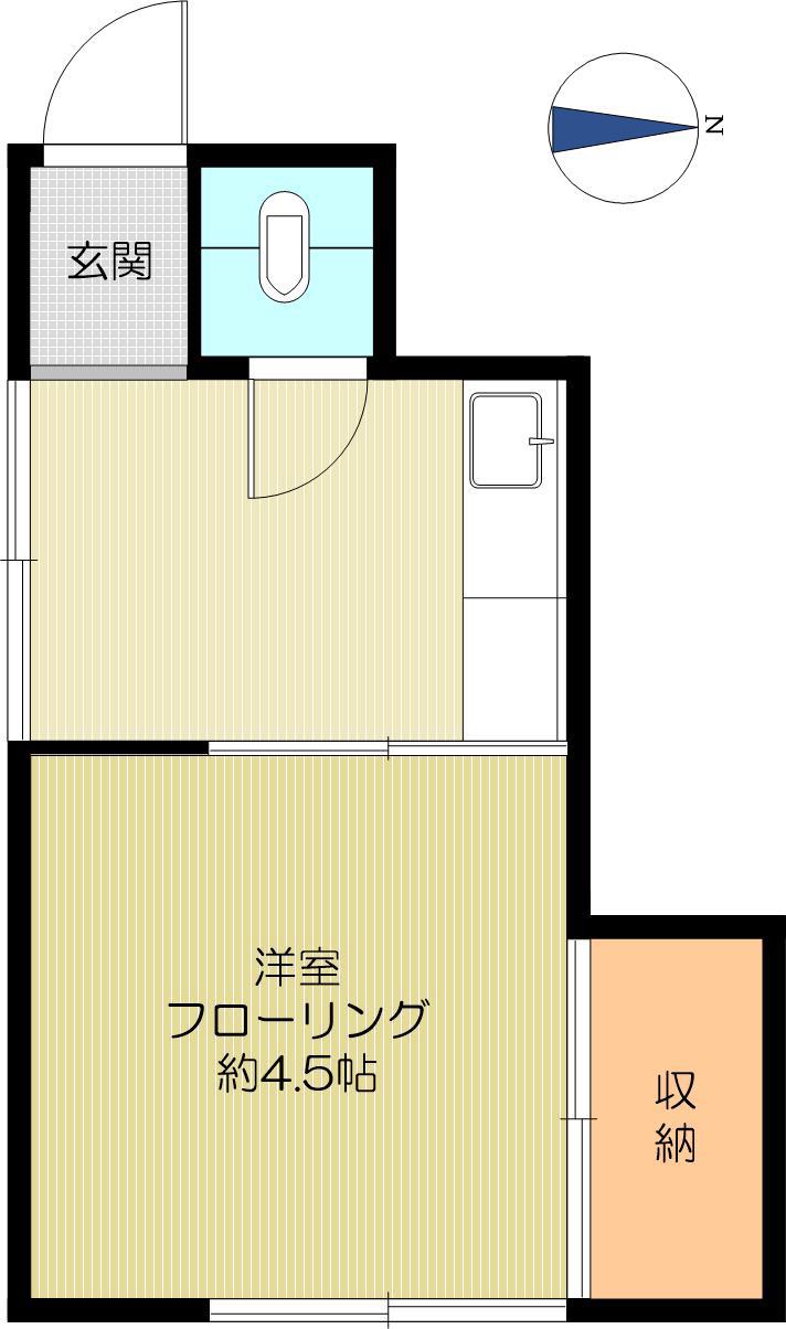 みやぎコーポ(1K/2階)の間取り写真