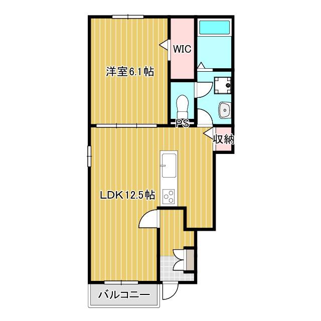 ルミエール伍番館(1LDK/1階)の間取り写真