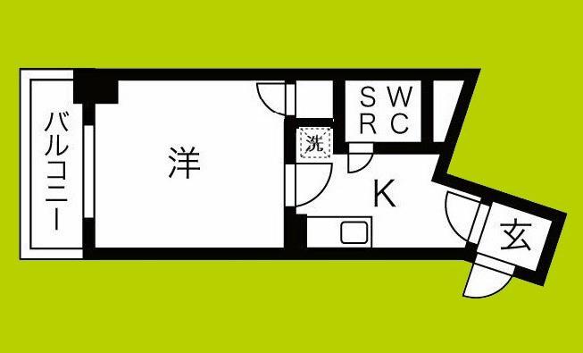 レック難波ビル(1K/3階)の間取り写真