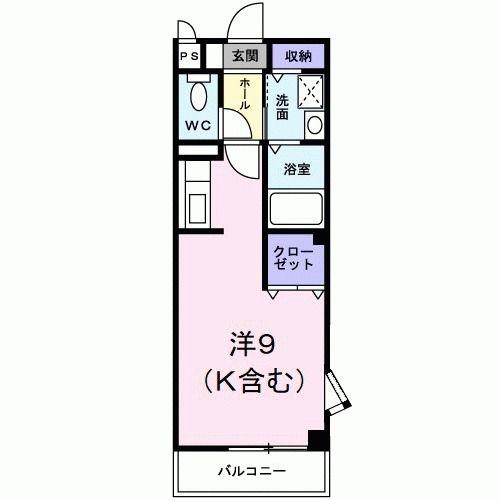 ジュネス3(ワンルーム/3階)の間取り写真