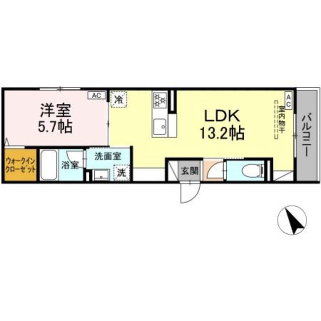 ドムスクレスト共和(1LDK/3階)の間取り写真