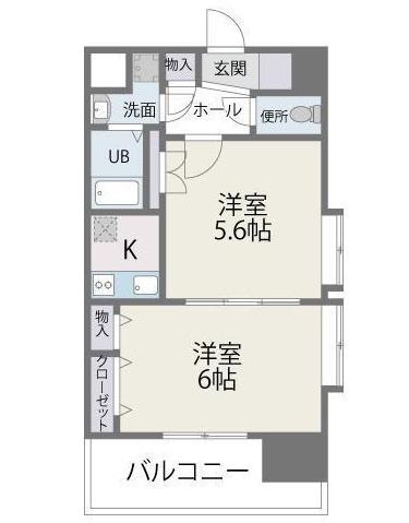ビエラコート東比恵(2K/10階)の間取り写真