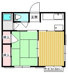 コメット椙山 II号棟(2K/2階)の間取り写真