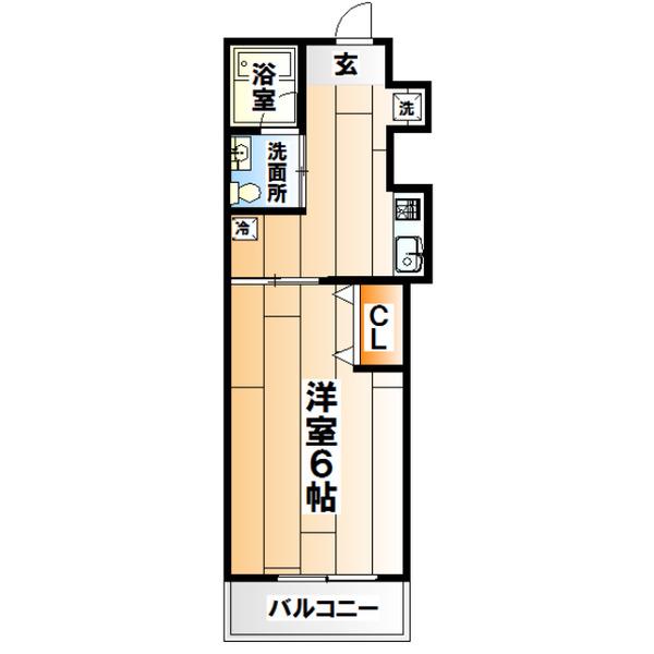 ワコーレ須磨衣掛(1K/1階)の間取り写真