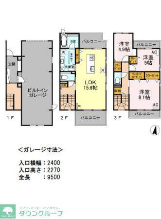 D-ROOM西新Ⅱ(3LDK/1階)の間取り写真