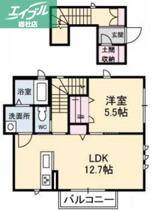 ネオ マーレ(1LDK/2階)の間取り写真