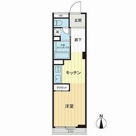 中野永谷マンション(ワンルーム/11階)の間取り写真