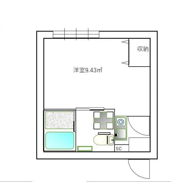 楽信マンション(1K/1階)の間取り写真