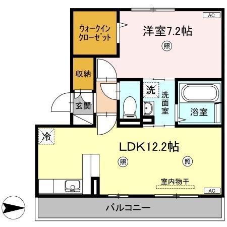 桜 サライ(1LDK/3階)の間取り写真