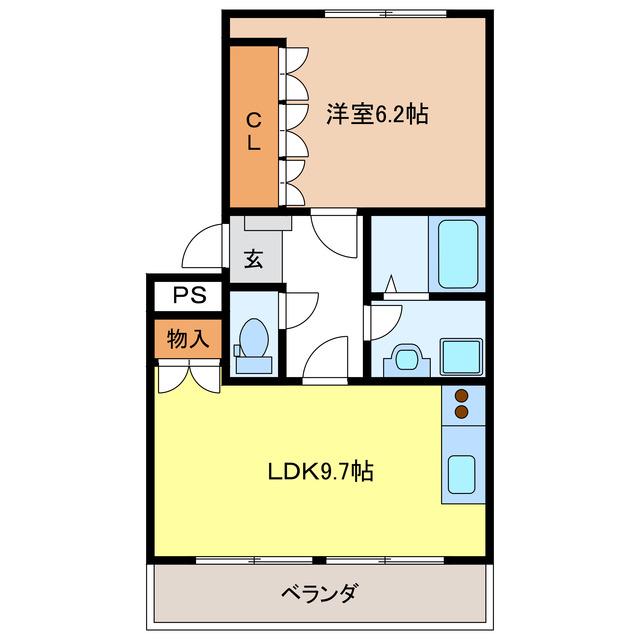 ふぁみーる A・B(1LDK/1階)の間取り写真