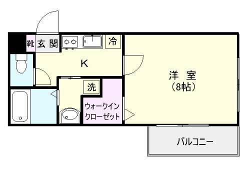 プレステージ荒田(1K/5階)の間取り写真