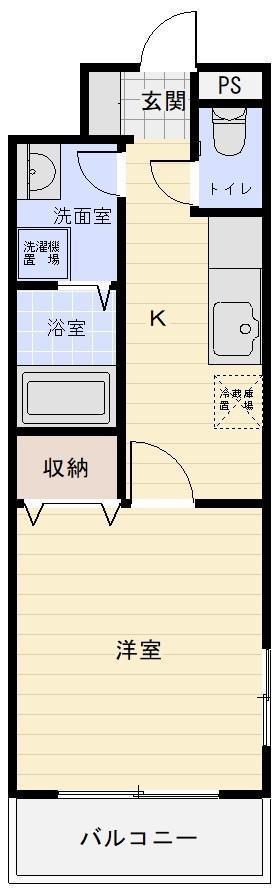 パレシャルマン(1K/1階)の間取り写真