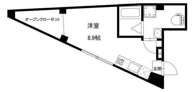 グランレジデンス四つ木(ワンルーム/1階)の間取り写真