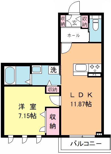 クレール18(1LDK/2階)の間取り写真