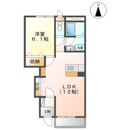 プラソン(1LDK/1階)の間取り写真