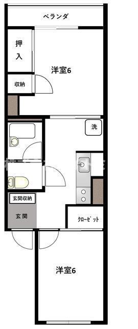 文祥堂マンション(2K/3階)の間取り写真