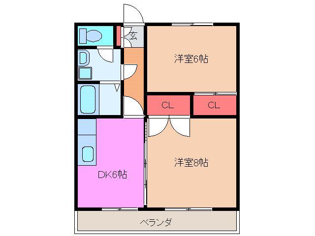 第三福和ハイツ(2DK/1階)の間取り写真