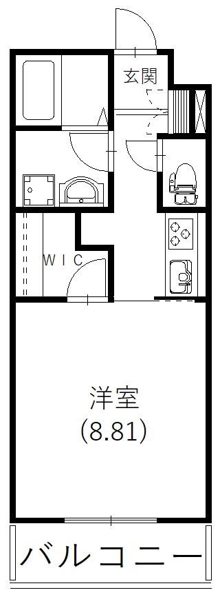 ロイヤルシティ泉II(1K/2階)の間取り写真