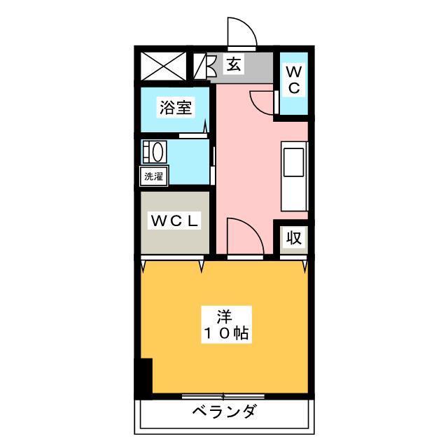 キャッスル葛ヶ谷(1K/5階)の間取り写真
