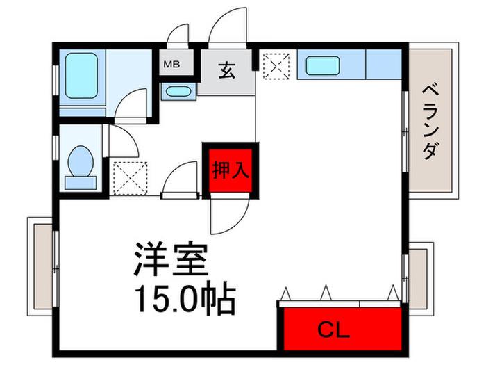 平和マンション(ワンルーム/3階)の間取り写真