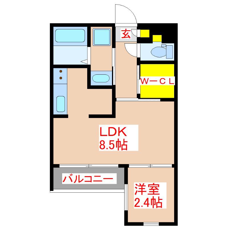 GOLDEN CAPITAL(1LDK/3階)の間取り写真