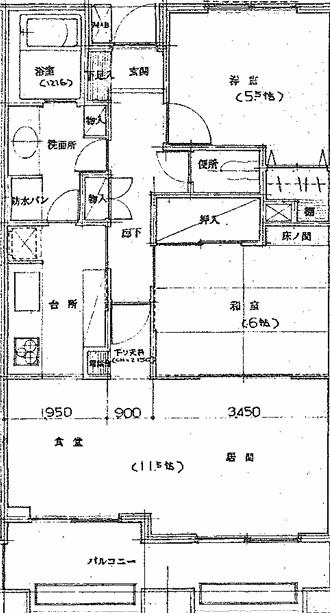 十五番館(2LDK/12階)の間取り写真