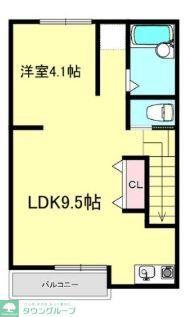 バンブーグローブ(1LDK/2階)の間取り写真