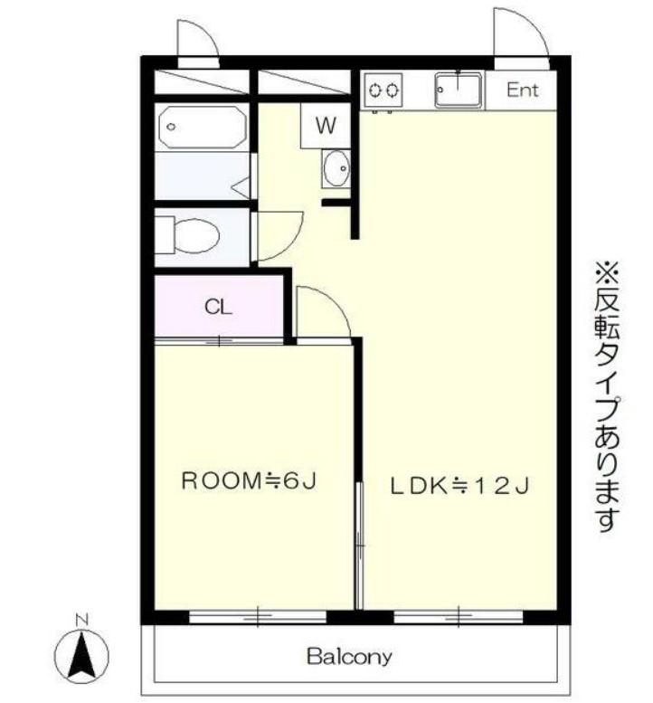 BOUGAKUマンション(1LDK/2階)の間取り写真
