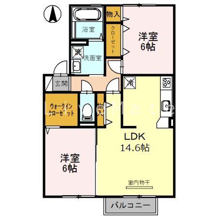 ECO SOLEIL(2LDK/2階)の間取り写真