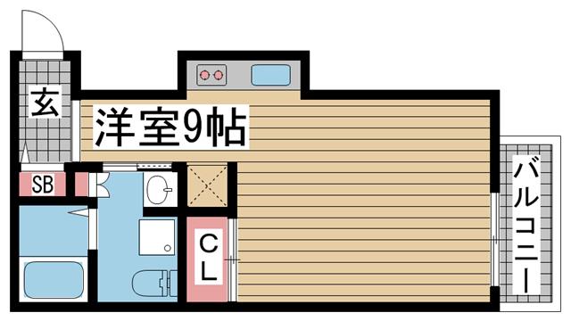 ライラックロッコー(ワンルーム/4階)の間取り写真