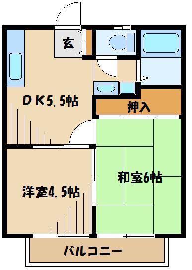 アネックス北秋津(2DK/2階)の間取り写真