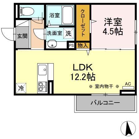 フォーチューン(1LDK/2階)の間取り写真