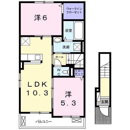 メゾン デ リエール(2LDK/2階)の間取り写真