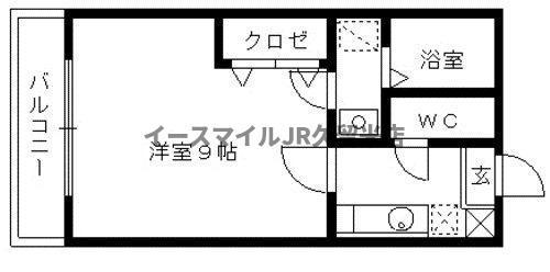 リブレア久留米駅前C棟(1K/1階)の間取り写真